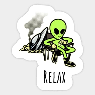 Relaxing alien Sticker